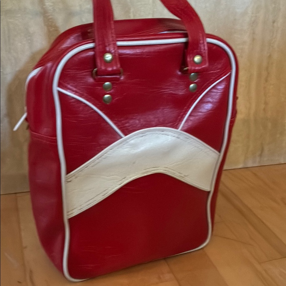Vintage Purse Red & White Y2K tree Hill Vibe Bowling Hand Bag - Picture 5 of 16